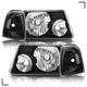 For 2001-2011 Ford Ranger Black Housing Clear Corner Headlights Assembly 4pcs 