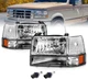 for 1992-1996 Ford F150 F250 F350 Bronco Truck Chrome Replacement Headlight Asse
