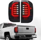 Smoke Lens LED Tail Lights For 2014-2018 Chevy Silverado 1500 2500 Black Lamps