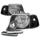 FOR 02-05 FORD EXPLORER SUV BLACK FACTORY STYLE HEADLIGHT LAMP W/LED DRL SIGNAL