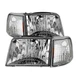 Ford 93-97 Ranger Chrome Housing Replacment Headlights w/Corner Sport XL XLT STX