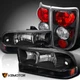 Fits 1998-2004 Chevy Blazer Black Headlights+Bumper Lights+Tail Brake Lamps