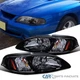 Fits 1994-1998 Ford Mustang 1PC Style Black Smoke Headlights Corner Signal Lamps