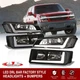 Black OE Style LED DRL Headlights + Bumper Lamps For 2002-2006 Chevy Avalanche