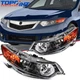 Pair Headlights Assembly For Acura TSX 3.5L 2.4L 2010-2014 Black Housing