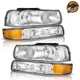 WEELMOTO Pair Headlights For 1999-2002 Chevy Silverado /2000-2006 Tahoe Suburban