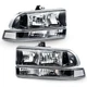Black/Clear Corner Headlight Bumper Head Lamp for 98-04 CHEVY S10 PICKUP BLAZER