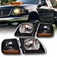 For 1997-2003 Ford F-150 99-02 Expedition Black Headlight Lamp+Corner Left+Right