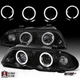 Fit 1999-2001 BMW E46 3 Series 4Dr Black LED Halo Projector HeadLIGHT Lamp LH+RH