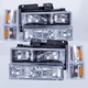 Headlights Assembly For 1994-1998 Chevy Silverado Lamps OBS C/K 1500 2500 3500