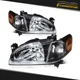 Pair For Toyota For Corolla 1998-2000 Black Housing Headlights Assembly