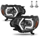 For 2012-2015 Toyota Tacoma LED DRL Smoke Headlights Assembly Amber Corner Lamps