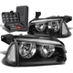 For 2006-2010 Dodge Charger Black/Clear Signal Turn Signal Headlights+Tool Box