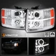 Fits 2007-2013 Chevy Silverado 1500 2500HD Clear Halo LED Projector Headlights Fits 2007-2013 Chevy Silverado 1500 2500HD Clear Halo LED Projector Headlights