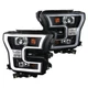 Black Fits 2015-2017 Ford F150 Projector Headlights L+R W/ Led Strip Bar Tube