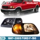 For 1997-2003 Ford F150 Headlights 99-02 Expedition Black Clear Front Lamps Pair