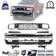 Front Bumper Face Bar Chrome Steel Kit + Grille For 1995-1997 Toyota Tacoma 4WD
