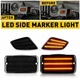 4X LED MARKER SMOKE SIDE FENDER BUMPER SIGNAL LIGHTS FOR 35582 JEEP WRANGLER TJ