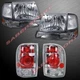 Euro Clear Headlights w/ Corner Lights and Taillights for 1998-1999 Ford Ranger