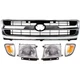 Halogen Grille Assembly Kit For 1997-2000 Toyota Tacoma RWD Plastic