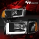 BLACK AMBER SIDE LED DRL BAR HEADLIGHT LH+RH FOR 1994-2002 DODGE RAM 1500-3500
