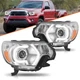 For 2012-2015 Toyota Tacoma LED DRL Tube Chrome Headlights Headlamps L+R
