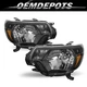 Headlights Assembly For 2012-2015 Toyota Tacoma TRD Black Amber Corner Lamps L+R