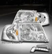 FOR 02-05 FORD EXPLORER SUV CHROME FACTORY STYLE HEADLIGHT LAMP W/LED DRL SIGNAL