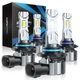 Marsauto 9005/HB3 9006/HB4 Bulbs Combo, 800% Bright 6500K Cool White S6 9005 ...
