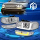 For 01-07 GMC Sierra/Yukon Denali LED DRL Chrome Housing Clear Corner Headlights