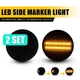 2SET Smoked Lens LED Front Fender Marker Signal Lights For 1989-2015 Mazda MX-5