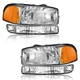 WEELMOTO Headlights For 1999-2006 GMC Sierra 1500 2500 Yukon XL w/Bumper Lamps
