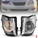 Pair Fog Lights For 2006-2010 Lexus IS250 IS350 Clear Lens Bumper Lamp HB4 Bulbs