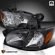 Fits 1997-2005 Chevy Venture Silhouette Montana Black Headlights+Corner Lamps