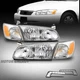 Fit 00-01 Toyota Camry Chrome Headlights Headlamps Lamps w/LED DRL Signal LH+RH