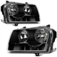 For 2005-2010 Chrysler 300 2.7L 3.5L Black Housing Headlights Assembly Pair
