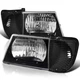 Black For 1992-2007 Ford Econoline E150 E250 Headlights+Corner Parking Signal