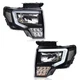 Fit For 2009-2014 Ford F-150 F150 Headlights Black/Clear LED DRL Head Lamps