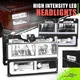 LED Headlight+Signal Lamps w/ F-Style DRL for Chevy GMC C/K 88-00 Black L+R