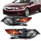 SCITOO Pair Headlights Assembly For 2009-2014 Acura TSX 2.4L 3.5L Black Amber