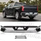For Chevy Silverado GMC Sierra 1500 2019-2024 Chrome Rear Bumper W/Dual W/Sensor