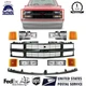 New Front Grille Assembly Filler Headlight Kit For 1994-2000 Chevy C/K-Series