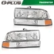 Fit For 1998-2005 Chevy Blazer S10 Chrome Amber LED DRL Headlights Bumper Lamps