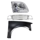 Grille Kit For 01-03 Ford F-150 Chrome with RH Fender and Headlamp XL/XLT/Lariat