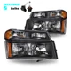 For 2004-2012 GMC Canyon Chevy Colorado w/ Bulbs Pair Headlights + Bumper Lamps For 2004-2012 GMC Canyon Chevy Colorado w/ Bulbs Pair Headlights + Bumper Lamps