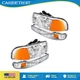 Pair Headlights For 99-01 GMC Sierra 1500 5.3L Halogen Chrome Housing Amber
