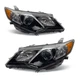 Pair Headlights For 2012-2014 Toyota Camry Sedan 4-Door Black Headlamps LH+RH