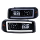 LED Tube Projector Headlights For 2000-2006 GMC Sierra Denali Yukon Black Smoke