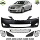Front Bumper Cover Primed & Fog Lights Kit For 2009-2010 LEXUS IS250 IS350