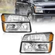 Pair Headlights Assembly For 2002-2006 Chevy Avalanche 1500 2500 Chrome Headlamp